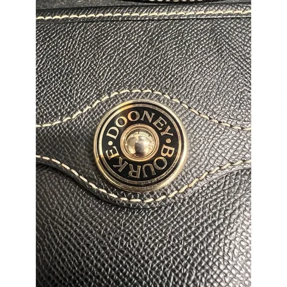 Dooney & Bourke Pebble Grain Leather Tote Black Shoulder Bag Red Lining 16"x 10" - Picture 13 of 13